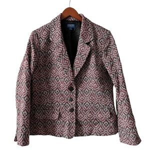 Pendleton 100% Virgin Wool Ikat Geometric Print Blazer